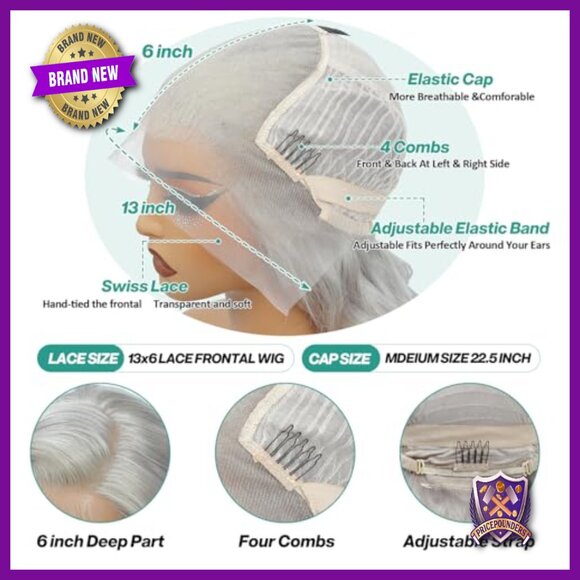 13x6 Lace Front Human Hair Wig Body Wave Glueless 200 Density 30 Inch